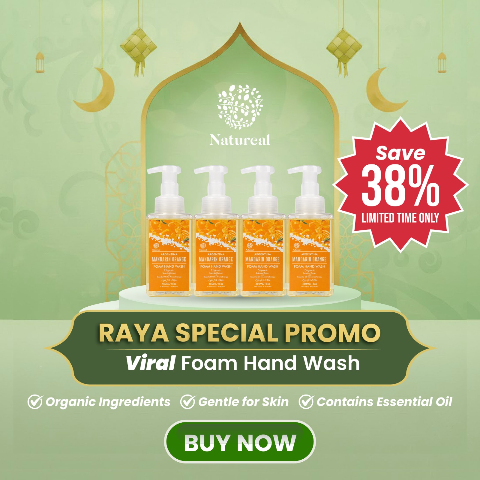 PROMO KOMBO 4 BOTOL Foam Hand Wash Mandarin Oren